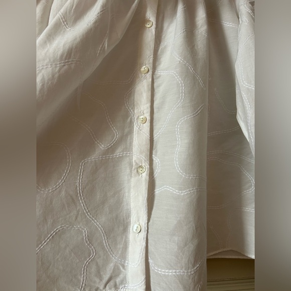 AYR Frill Seeker White Cotton Ruffle Scoop Neck Blouse - Small - Picture 8 of 10